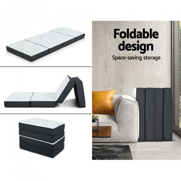 Bedding Portable Mattress Folding Foldable Foam Quad Fold 180cm Image 6