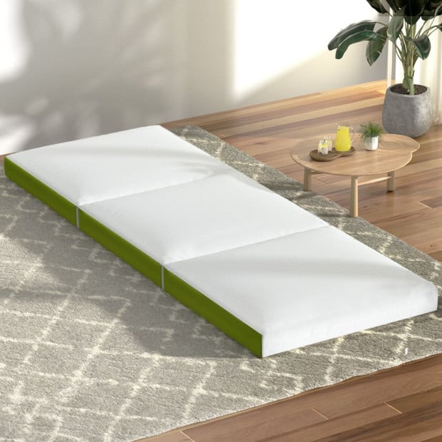 Bedding Foldable Mattress Folding Bed Mat Camping Trifold Single Green Image 8