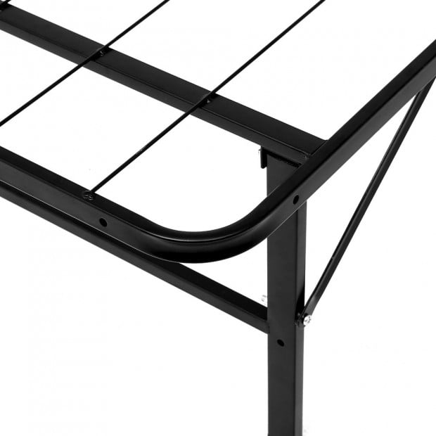 Foldable Double Metal Bed Frame Smart - Black Image 5