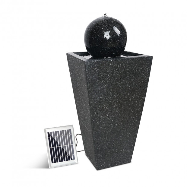 Solar Powered Water Fountain - Black