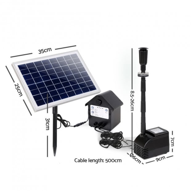 Solar Powered Water Pump for Ponds 60W with Battery Backup Image 2