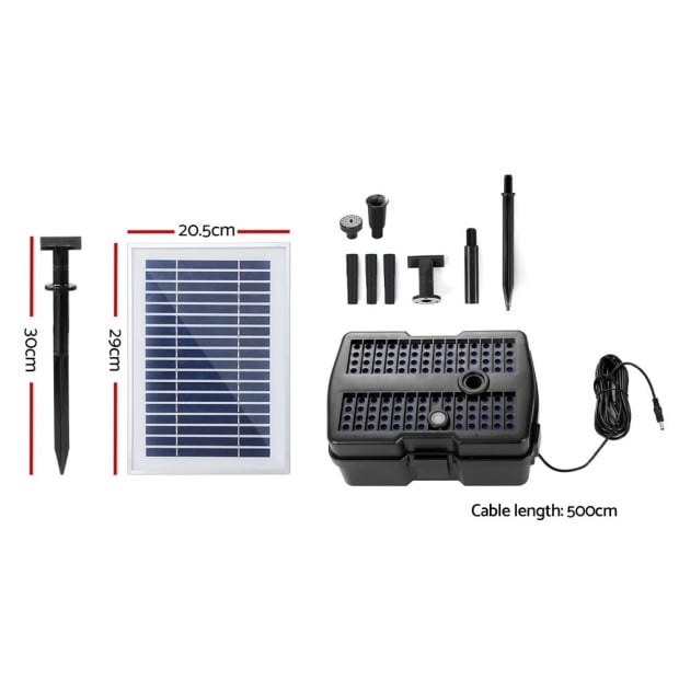 Solar Pond Pump With Eco Filter Box Water Fountain Kit 4.6ft Image 2