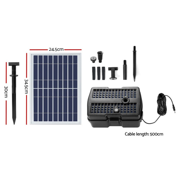 Solar Pond Pump With Eco Filter Box Water Fountain Kit 5ft Image 2