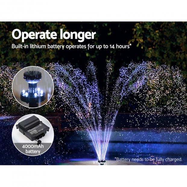 Solar Pond Pump with Battery Kit Solar Powered Garden Water Fountain Image 6