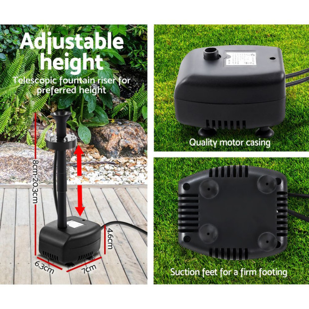 Solar Pond Outdoor Garden Submersible Water Pumps with Battery Kit 4FT Image 7