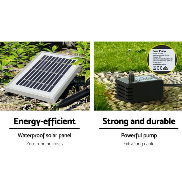 Water Fountain Features Solar Led Lights Outdoor Cascading 3 Tiered Image 7