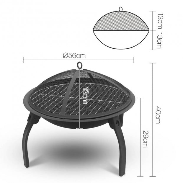 Portable Foldable Outdoor Fire Pit Fireplace Image 2