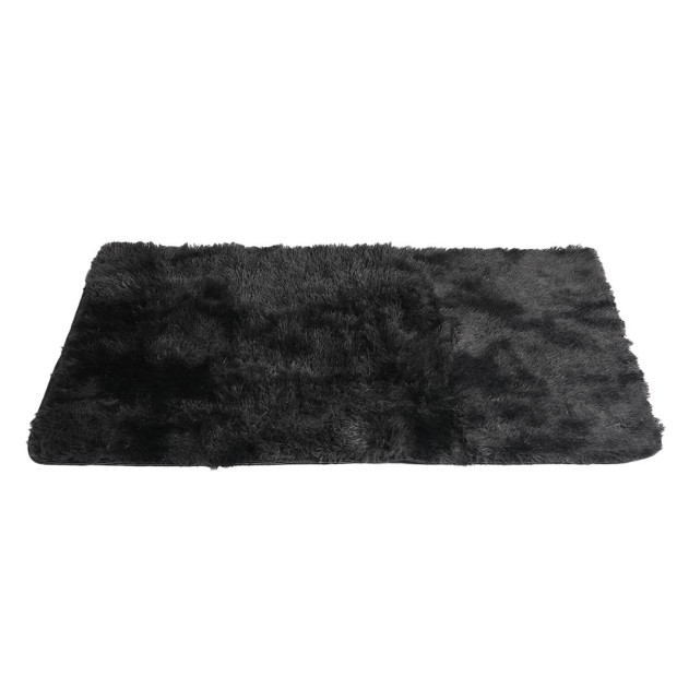 Floor Rug Shaggy Soft Large Carpet Area Tie-dyed 200x300cm Black Image 2
