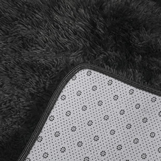 Floor Rug Shaggy Soft Large Carpet Area Tie-dyed 200x300cm Black Image 5