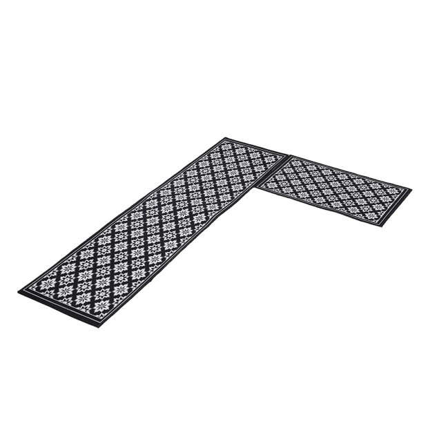 2x Kitchen Mat Rugs Area Carpet Non-Slip Mat 45x150cm/45x75cm Black