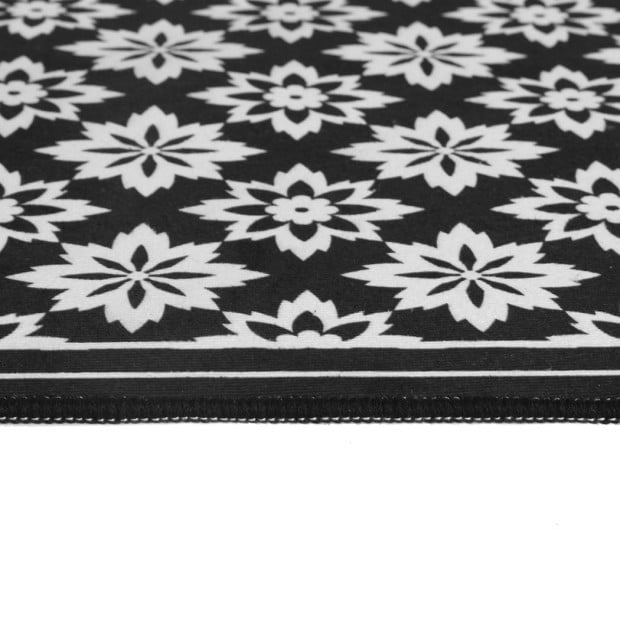 2x Kitchen Mat Floor Rugs Carpet Non-Slip Mat 45x180cm /45x75cm Black Image 6