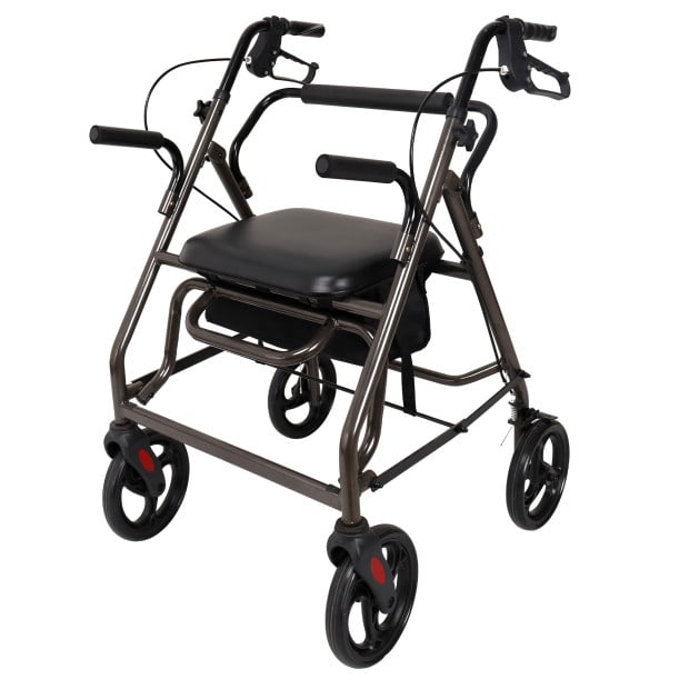 Orthonica Foldable Steel Frame Rollator Walker - Grey Image 2