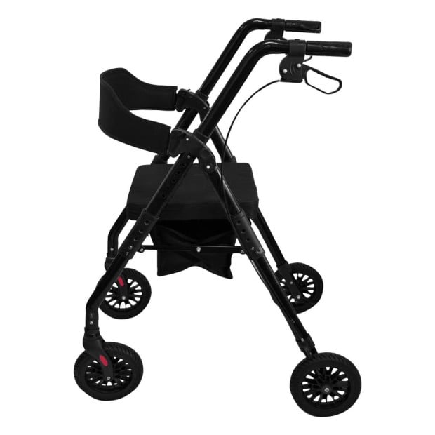 Orthonica Foldable Steel Mobility Rollator Walker - Black Image 3