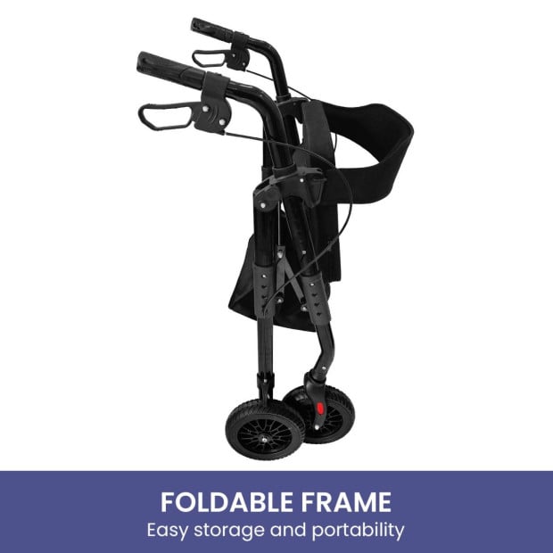 Orthonica Foldable Steel Mobility Rollator Walker - Black Image 7