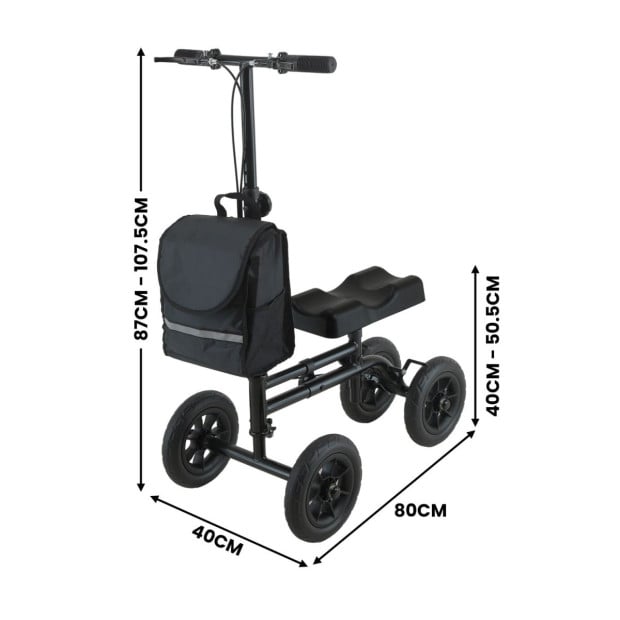 Orthonica Foldable Steel Mobility Knee Scooter Walker Image 4