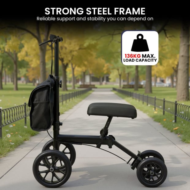 Orthonica Knee Walker with Adjustable Pad and Dual Brakes Image 11