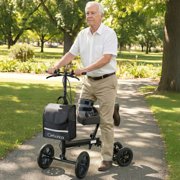 Orthonica Knee Walker with Adjustable Pad and Dual Brakes Image 13