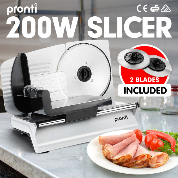 Pronti Deli and Food Meat Slicer with 2 Blades Image 2