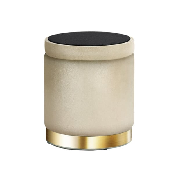 Round Velvet Foot Stool Storage Ottoman Foot Rest Pouffe Padded Seat Image 3