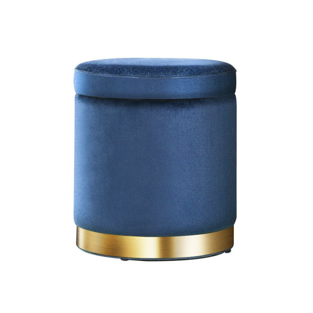 Foot Stool Round Velvet Storage Ottoman Foot Rest Pouffe Padded Seat