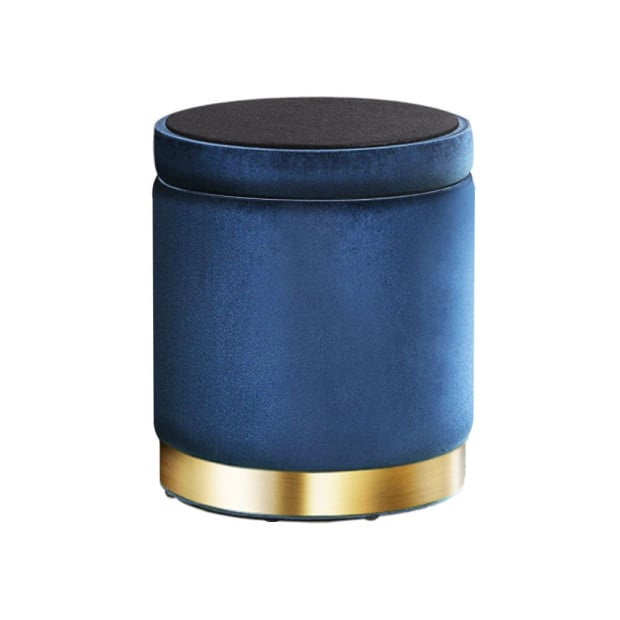 Foot Stool Round Velvet Storage Ottoman Foot Rest Pouffe Padded Seat Image 3