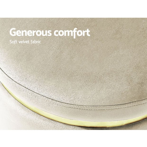 Round Velvet Foot Stool Ottoman Foot Rest Pouf Pouffe Padded Seat Image 6