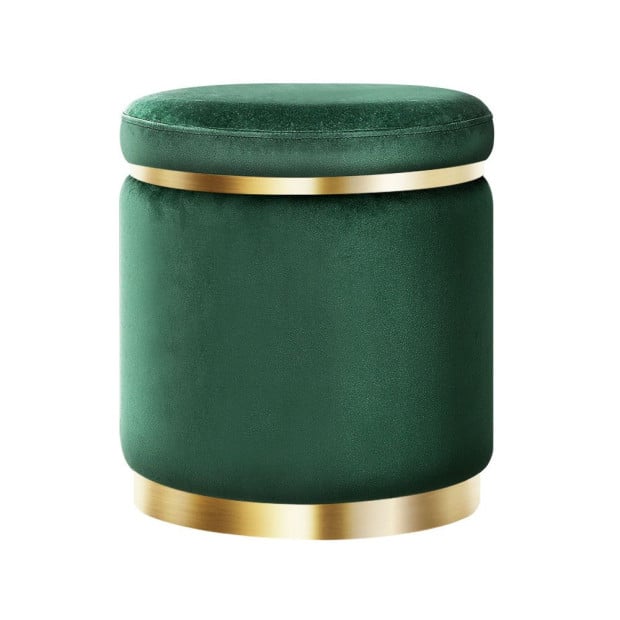 Ottoman Round Velvet Foot Stool Pouffe Padded Seat Pouf Home Decor