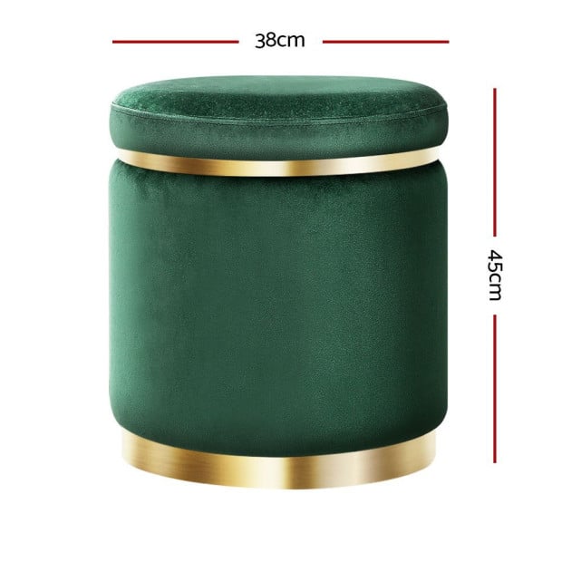 Ottoman Round Velvet Foot Stool Pouffe Padded Seat Pouf Home Decor Image 2