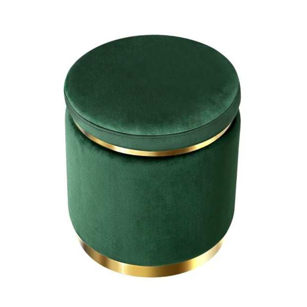 Ottoman Round Velvet Foot Stool Pouffe Padded Seat Pouf Home Decor Image 3