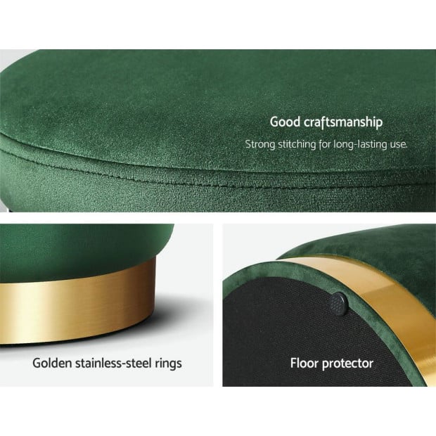 Ottoman Round Velvet Foot Stool Pouffe Padded Seat Pouf Home Decor Image 5