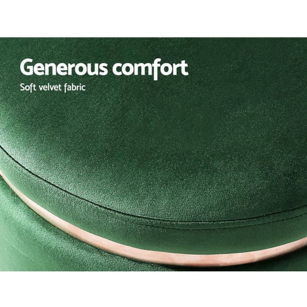 Ottoman Round Velvet Foot Stool Pouffe Padded Seat Pouf Home Decor Image 6