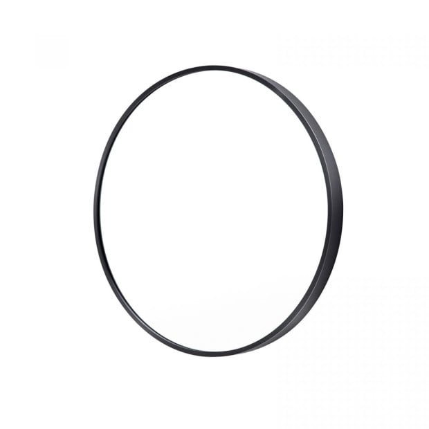 60cm Wall Mirror Round Bathroom - BLACK