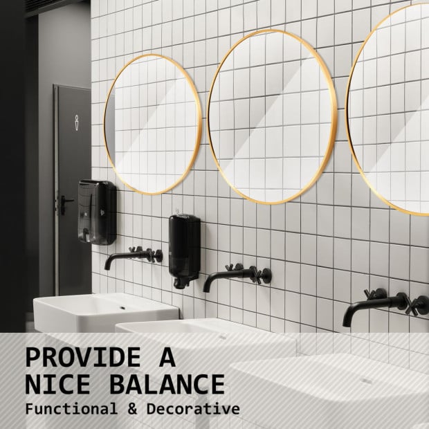 70cm Wall Mirror Round Bathroom - GOLD Image 6