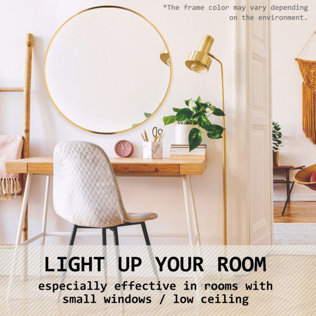 80cm Wall Mirror Round Bathroom - Gold Image 6