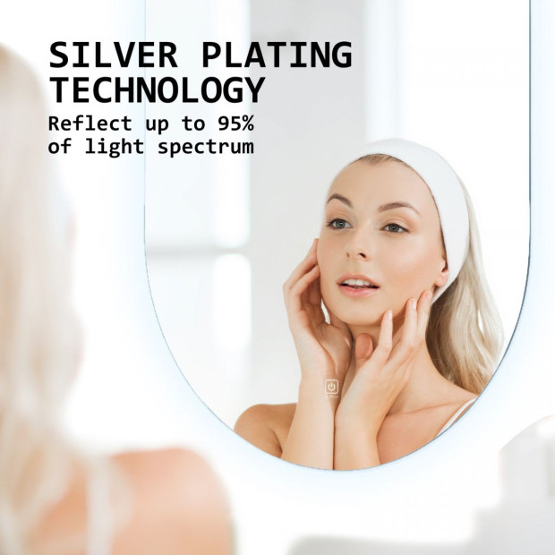 45 x 100cm Led Wall Mirror Oval Bathroom Image 2