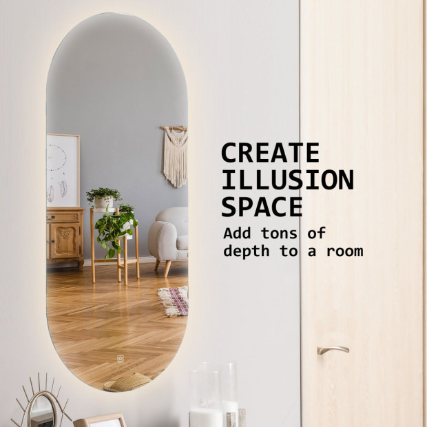 45 x 100cm Led Wall Mirror Oval Bathroom Image 8