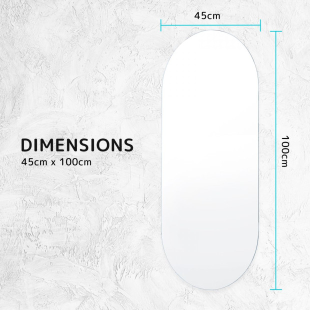 45 x 100cm Led Wall Mirror Oval Bathroom Image 9