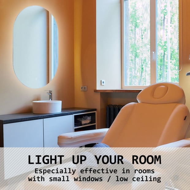 50 x 75cm Led Wall Mirror Oval Bathroom Image 10
