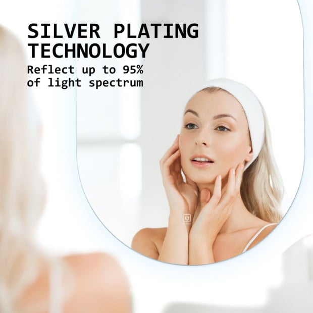 50 x 75cm Led Wall Mirror Oval Bathroom Image 4