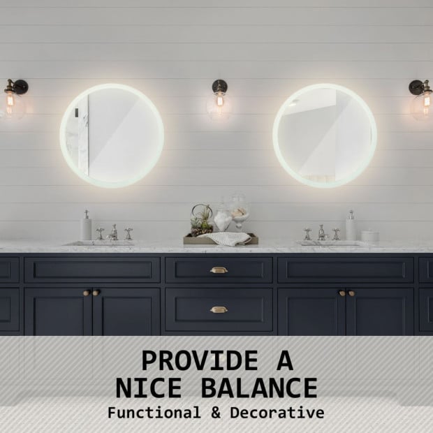 50cm LED Wall Mirror Round Bathroom Image 6