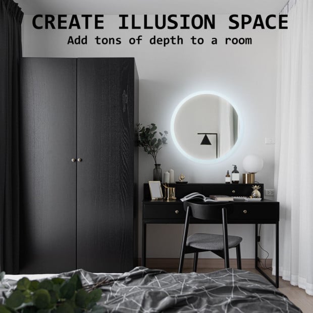 50cm LED Wall Mirror Round Bathroom Image 8