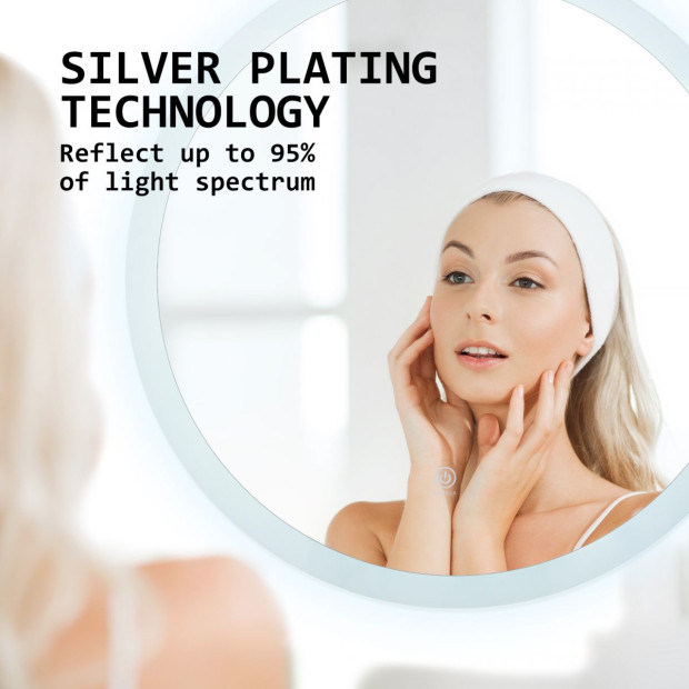 60cm LED Wall Mirror Round Bathroom Image 2