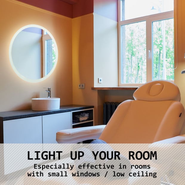 60cm LED Wall Mirror Round Bathroom Image 7