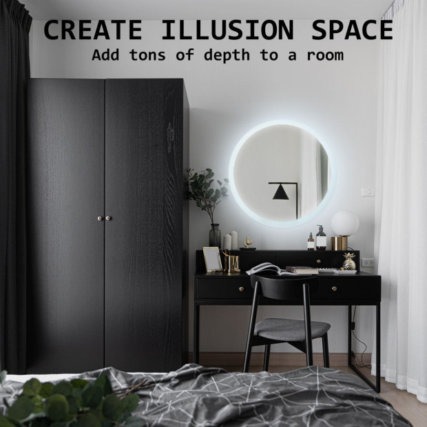 60cm LED Wall Mirror Round Bathroom Image 8