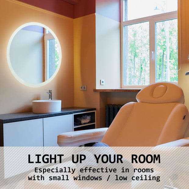 70cm LED Wall Mirror Round Bathroom Image 7