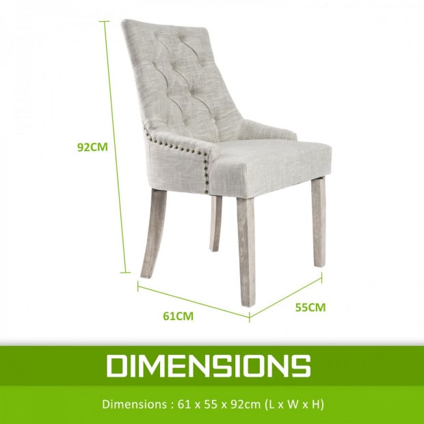 4X French Provincial Oak Leg Chair AMOUR - CREAM Image 9