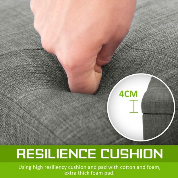 102cm Storage Ottoman Fabric - DARK GREY Image 4