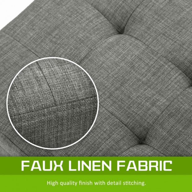 102cm Storage Ottoman Fabric - DARK GREY Image 6