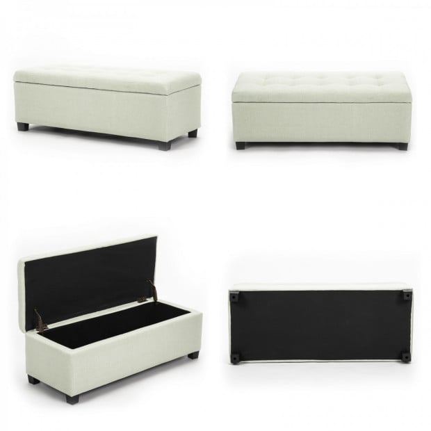 Storage Ottoman Fabric - LIGHT GREEN Image 2