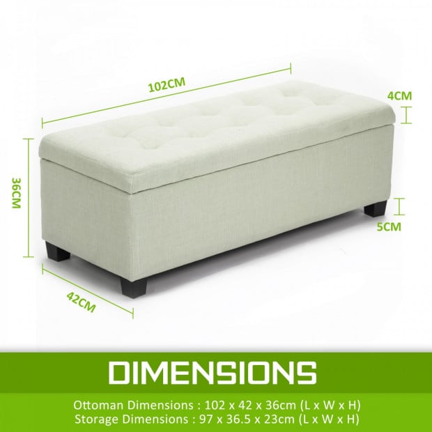 Storage Ottoman Fabric - LIGHT GREEN Image 9